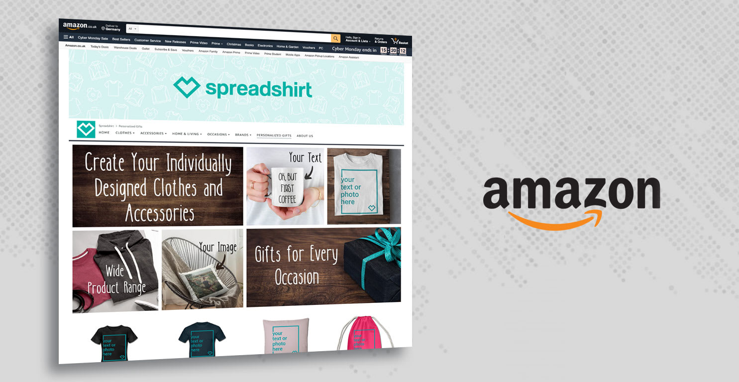 Jetzt auch bei Amazon – personalisierbare Produkte von Spreadshirt